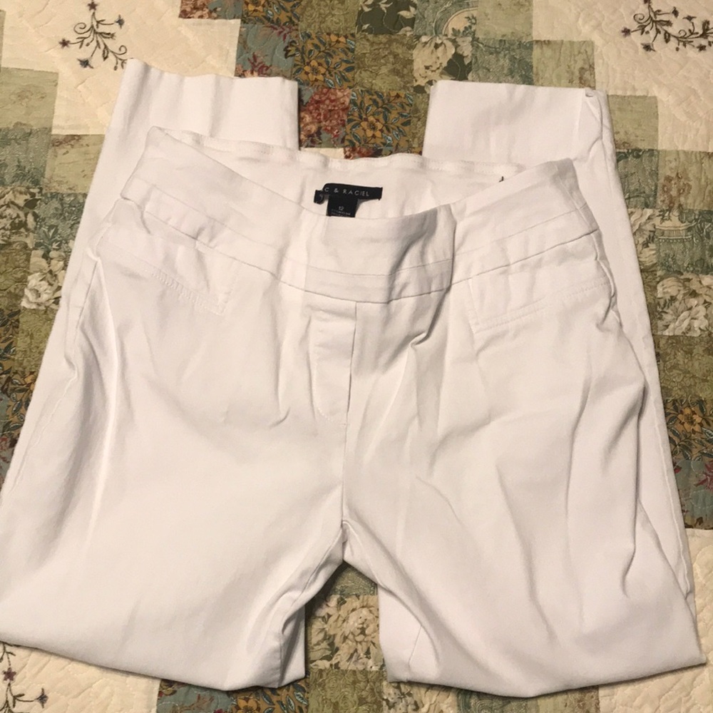 White stretch Capri dress pants